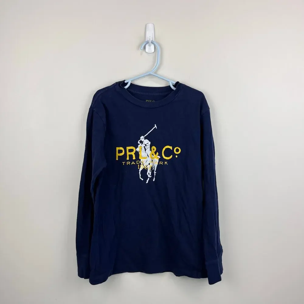 Polo Ralph Lauren Long Sleeve Logo T-Shirt Navy Blue S